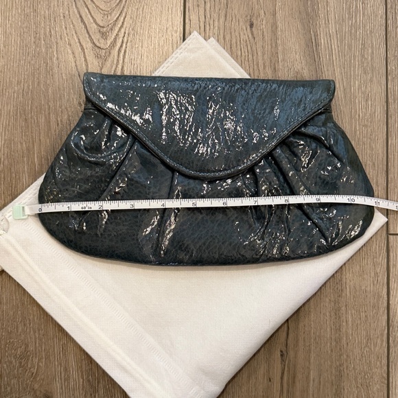 Lauren Merlin Elegant Dudty Teal Patent Leather Clutch Bag - NWOT - Picture 3 of 7